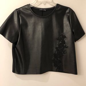 Zara faux leather crop top. Large.